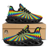 Trippy Psychedelic Rainbow Print Black Running Shoes-grizzshop