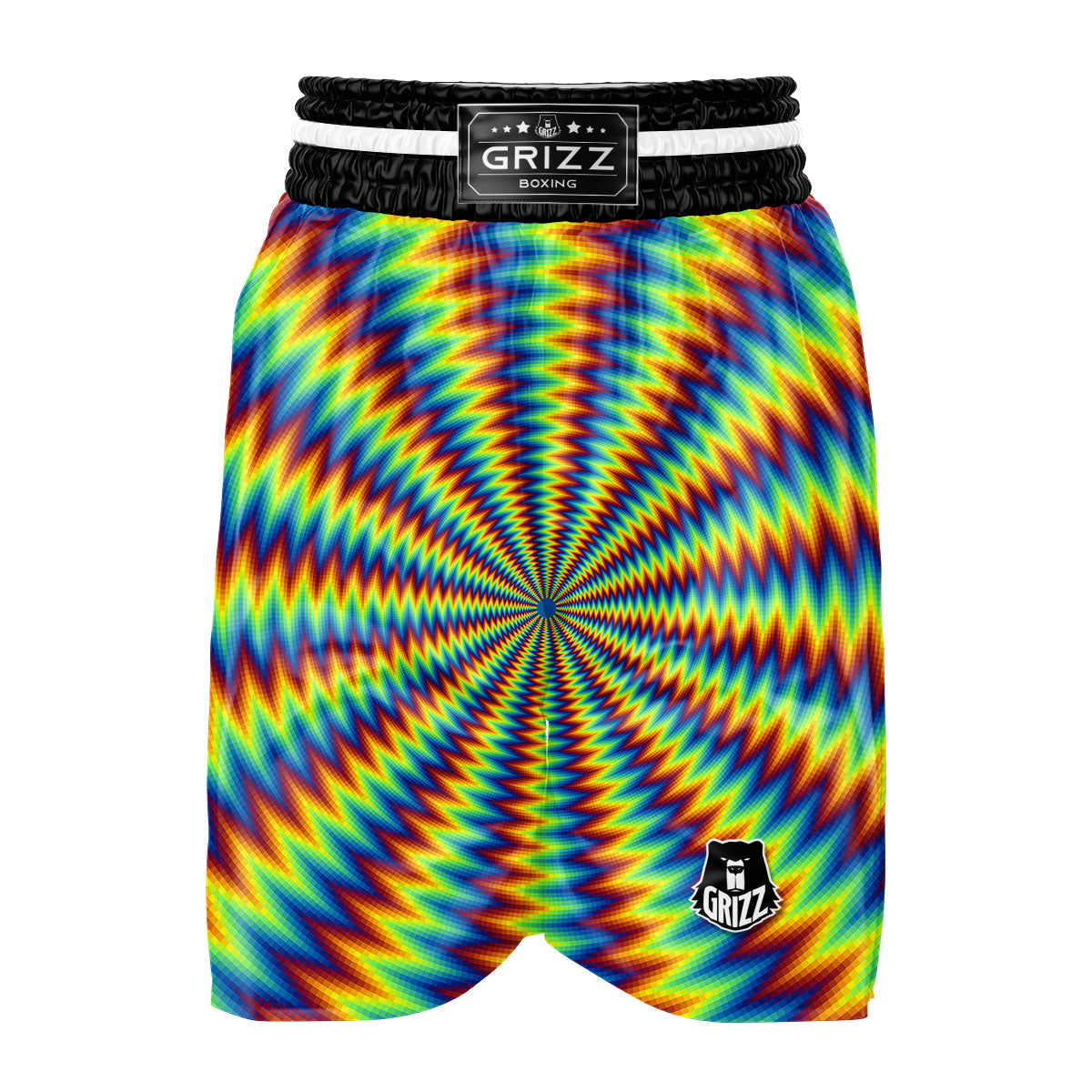 Trippy Psychedelic Rainbow Print Boxing Shorts-grizzshop