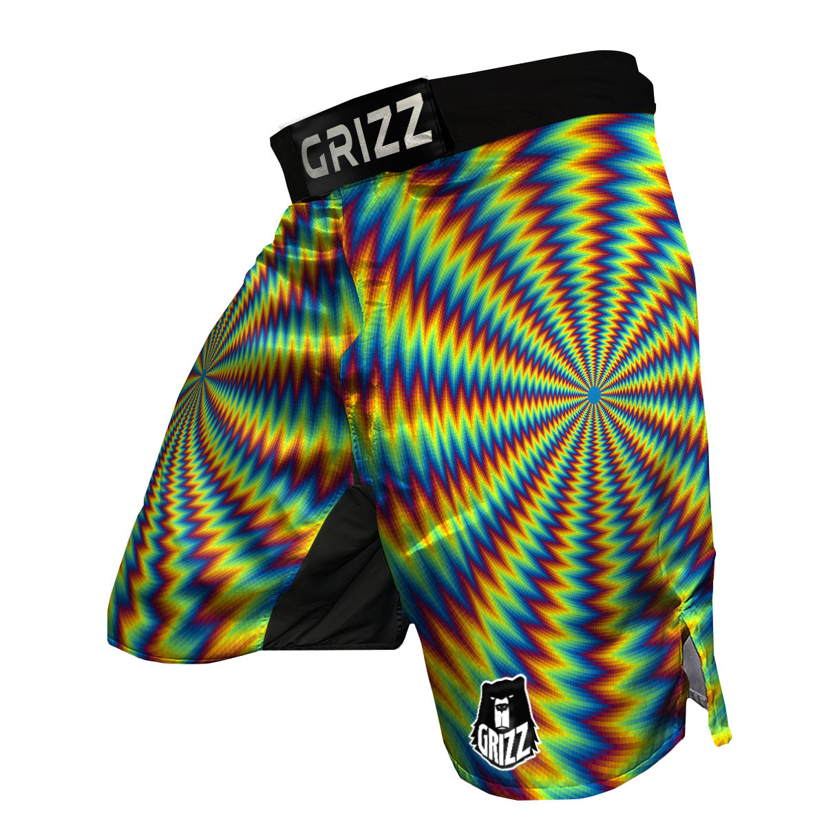 Trippy Psychedelic Rainbow Print MMA Shorts-grizzshop