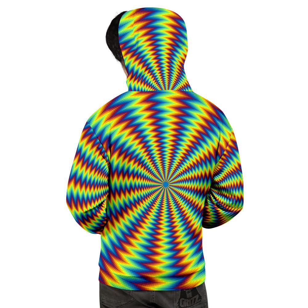 Trippy Psychedelic Rainbow Print Men's Hoodie-grizzshop