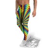 Trippy Psychedelic Rainbow Print Men's Leggings-grizzshop