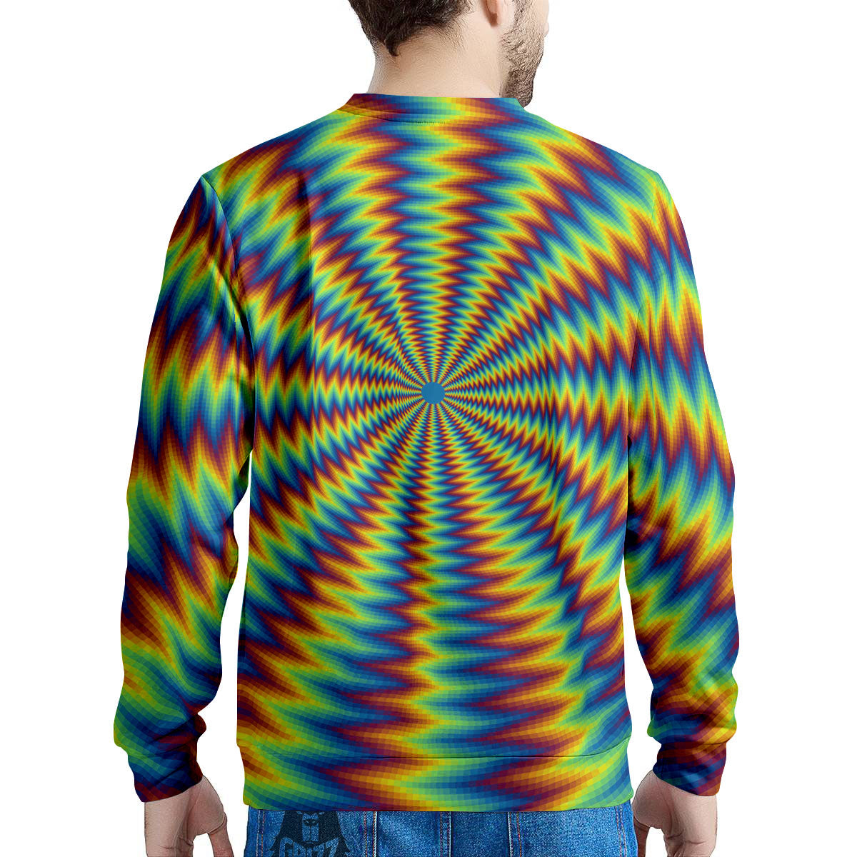 Trippy Psychedelic Rainbow Print Men's Sweatshirt-grizzshop