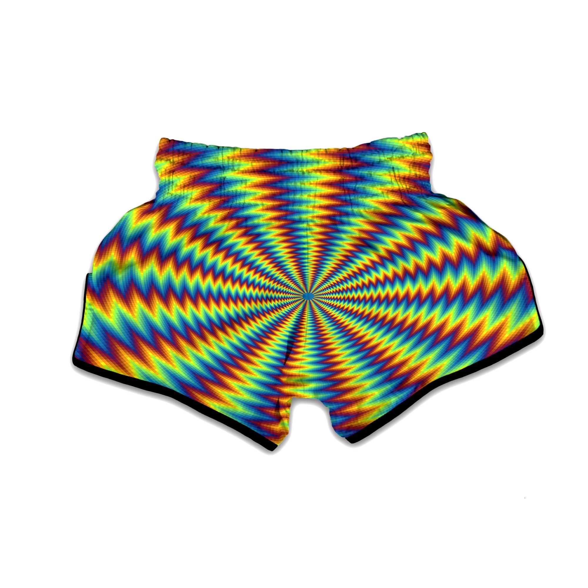 Trippy Psychedelic Rainbow Print Muay Thai Boxing Shorts-grizzshop