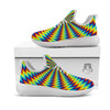 Trippy Psychedelic Rainbow Print White Athletic Shoes-grizzshop