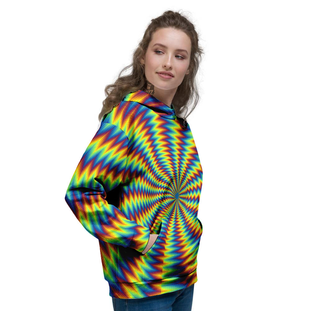 Trippy Psychedelic Rainbow Print Women's Hoodie-grizzshop