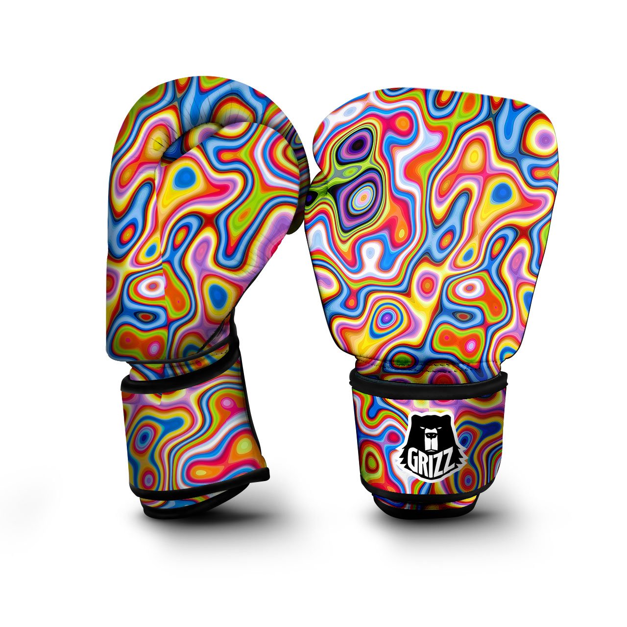 Trippy Rainbow Psychedelic Print Boxing Gloves-grizzshop