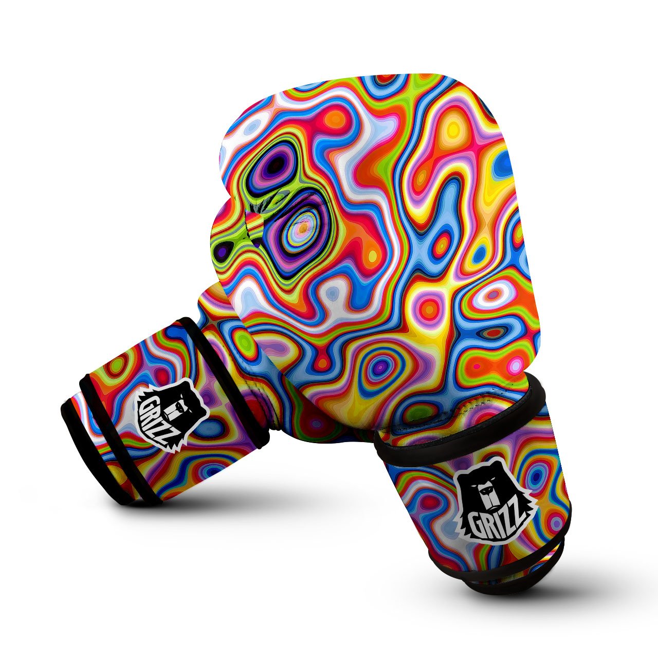 Trippy Rainbow Psychedelic Print Boxing Gloves-grizzshop