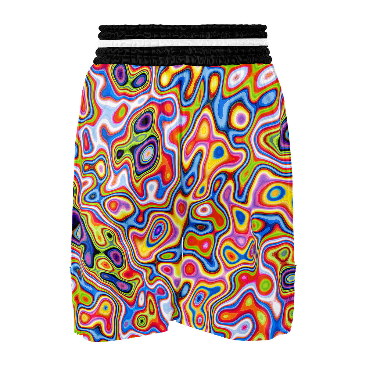 Trippy Rainbow Psychedelic Print Boxing Shorts-grizzshop