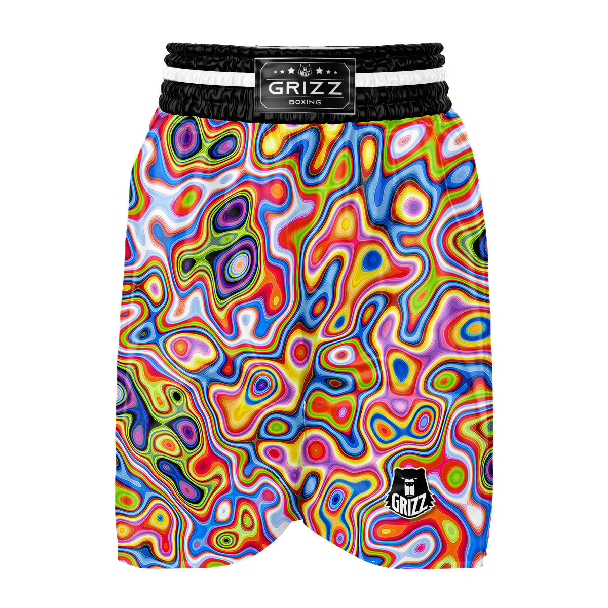 Trippy Rainbow Psychedelic Print Boxing Shorts-grizzshop