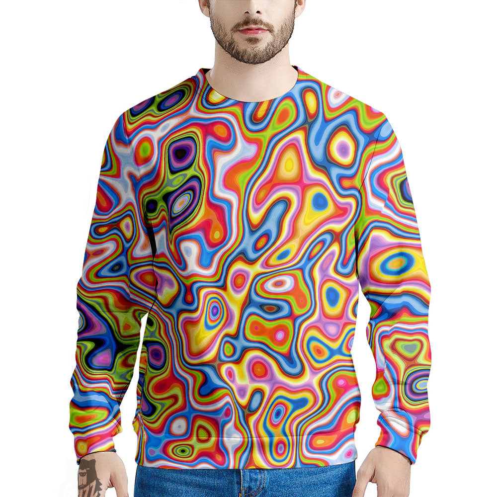 Trippy Rainbow Psychedelic Print Men's Sweatshirt-grizzshop