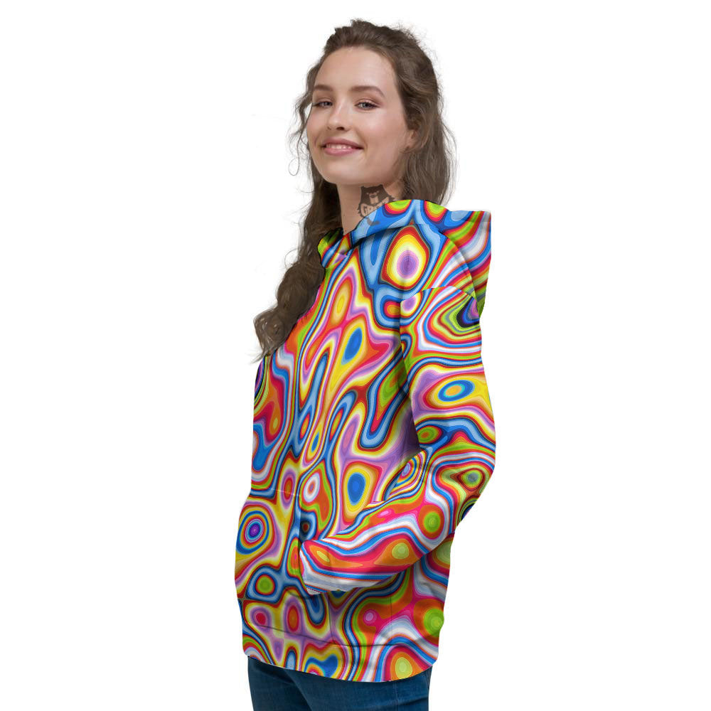 Trippy Rainbow Psychedelic Print Women's Hoodie-grizzshop