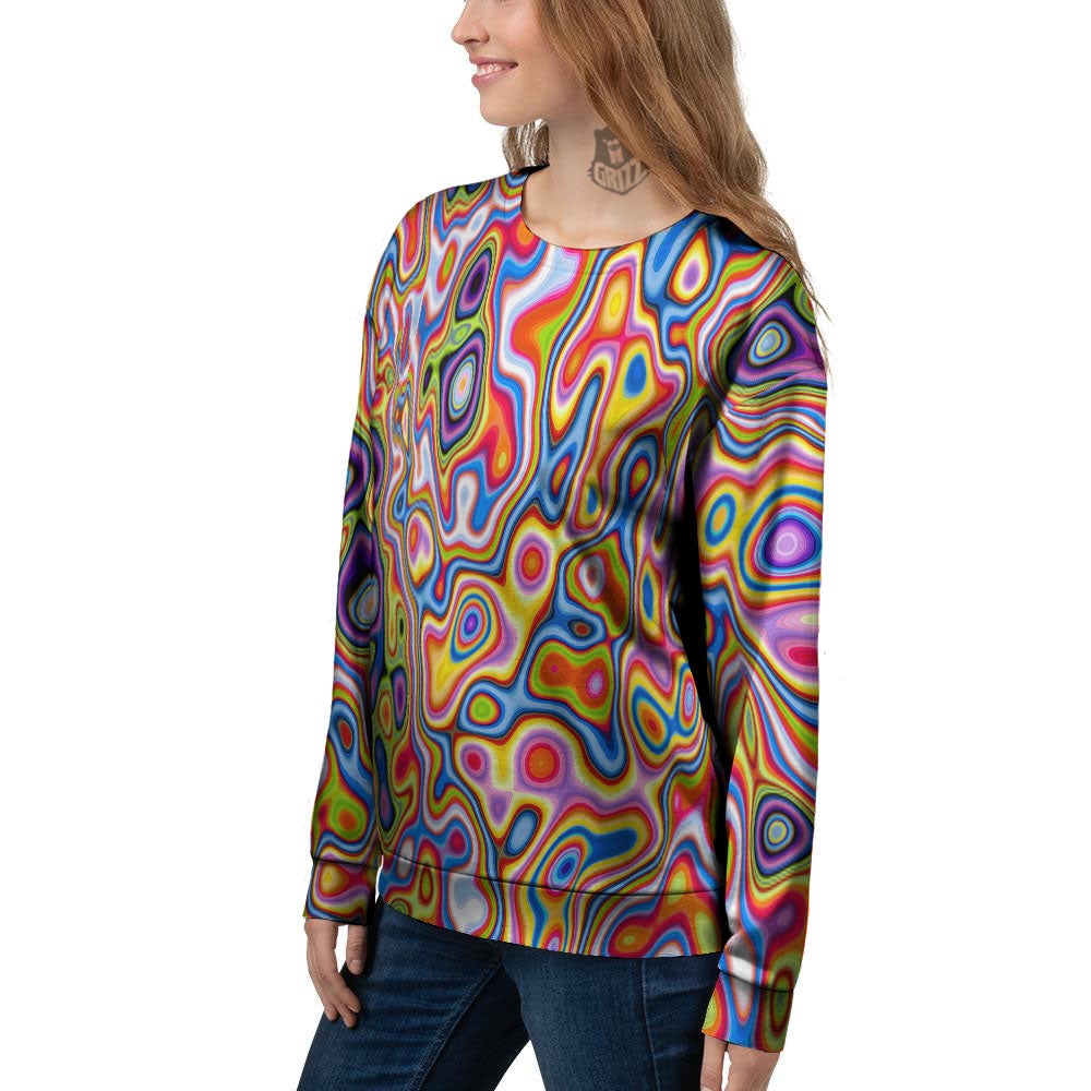 Trippy Rainbow Psychedelic Print Women's Sweatshirt-grizzshop
