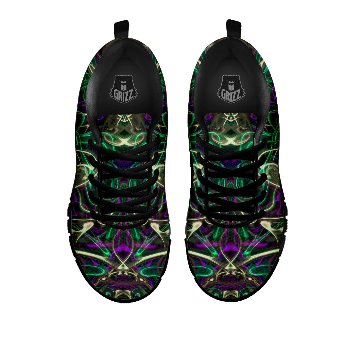 Trippy Smoke Psychedelic Print Black Sneaker-grizzshop