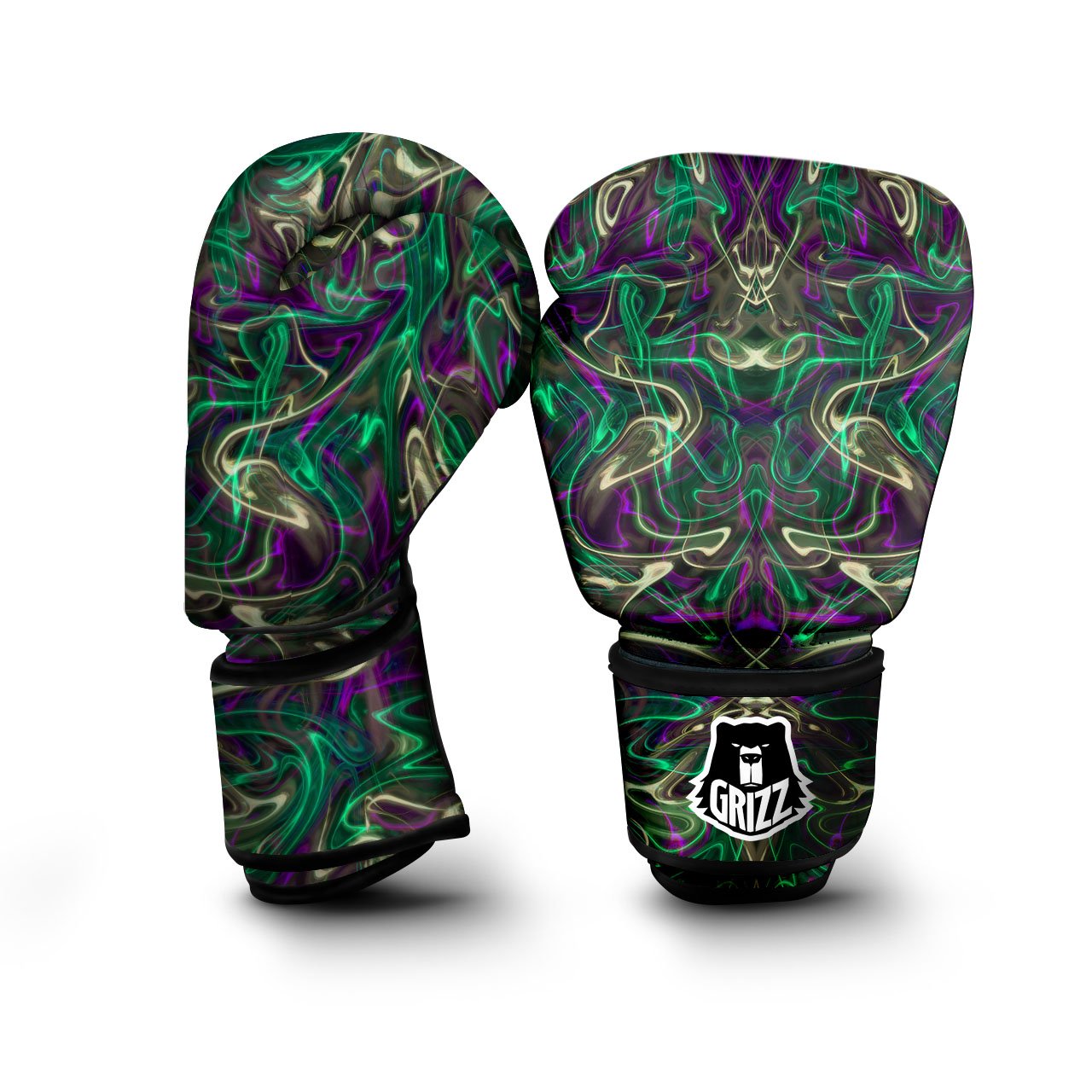 Trippy Smoke Psychedelic Print Boxing Gloves-grizzshop