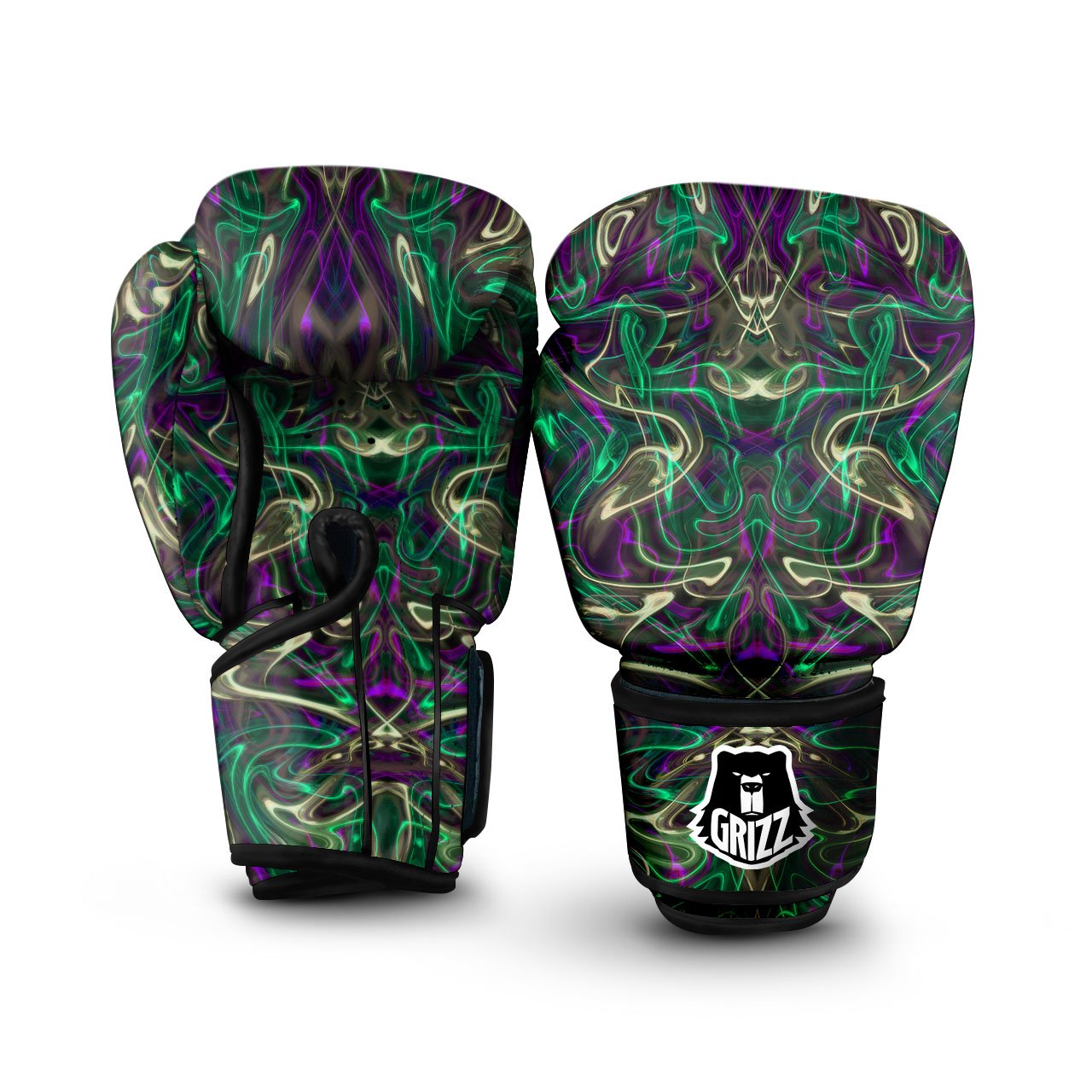 Trippy Smoke Psychedelic Print Boxing Gloves-grizzshop
