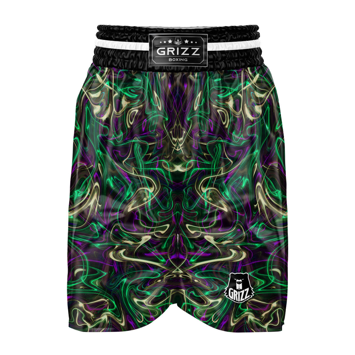 Trippy Smoke Psychedelic Print Boxing Shorts-grizzshop