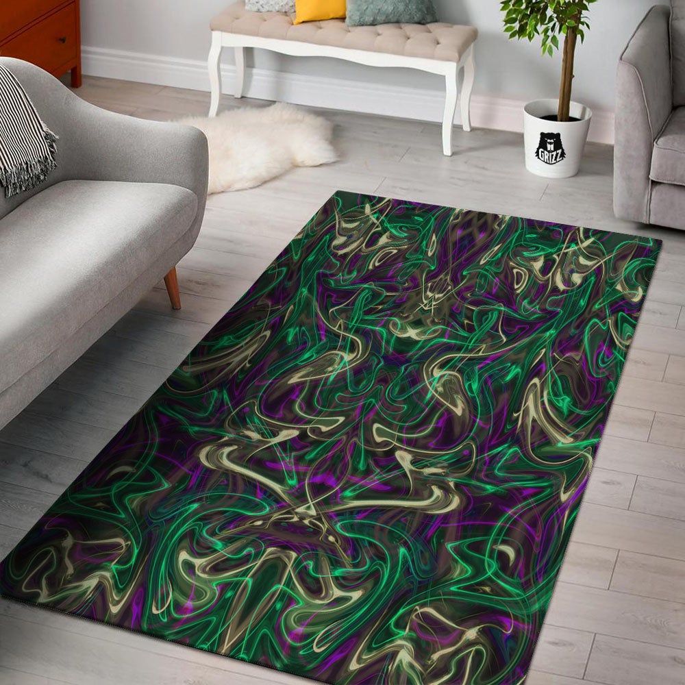 Trippy Smoke Psychedelic Print Floor Mat-grizzshop