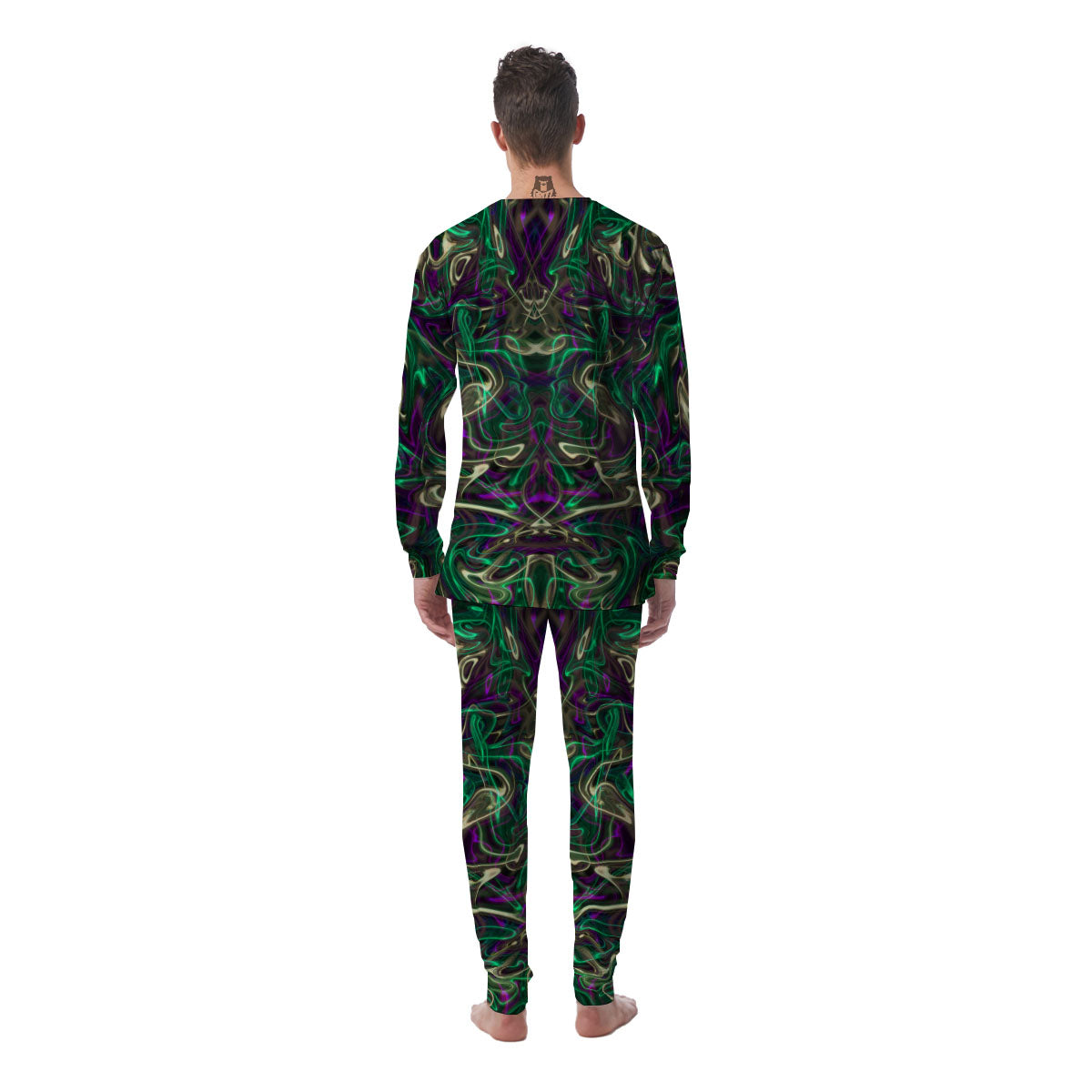Trippy Smoke Psychedelic Print Men's Pajamas-grizzshop