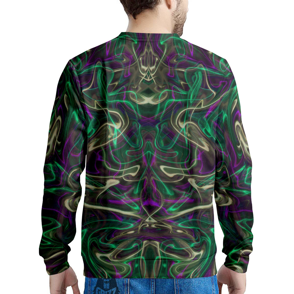 Trippy Smoke Psychedelic Print Men's Sweatshirt-grizzshop