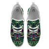 Trippy Smoke Psychedelic Print White Athletic Shoes-grizzshop