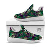 Trippy Smoke Psychedelic Print White Athletic Shoes-grizzshop