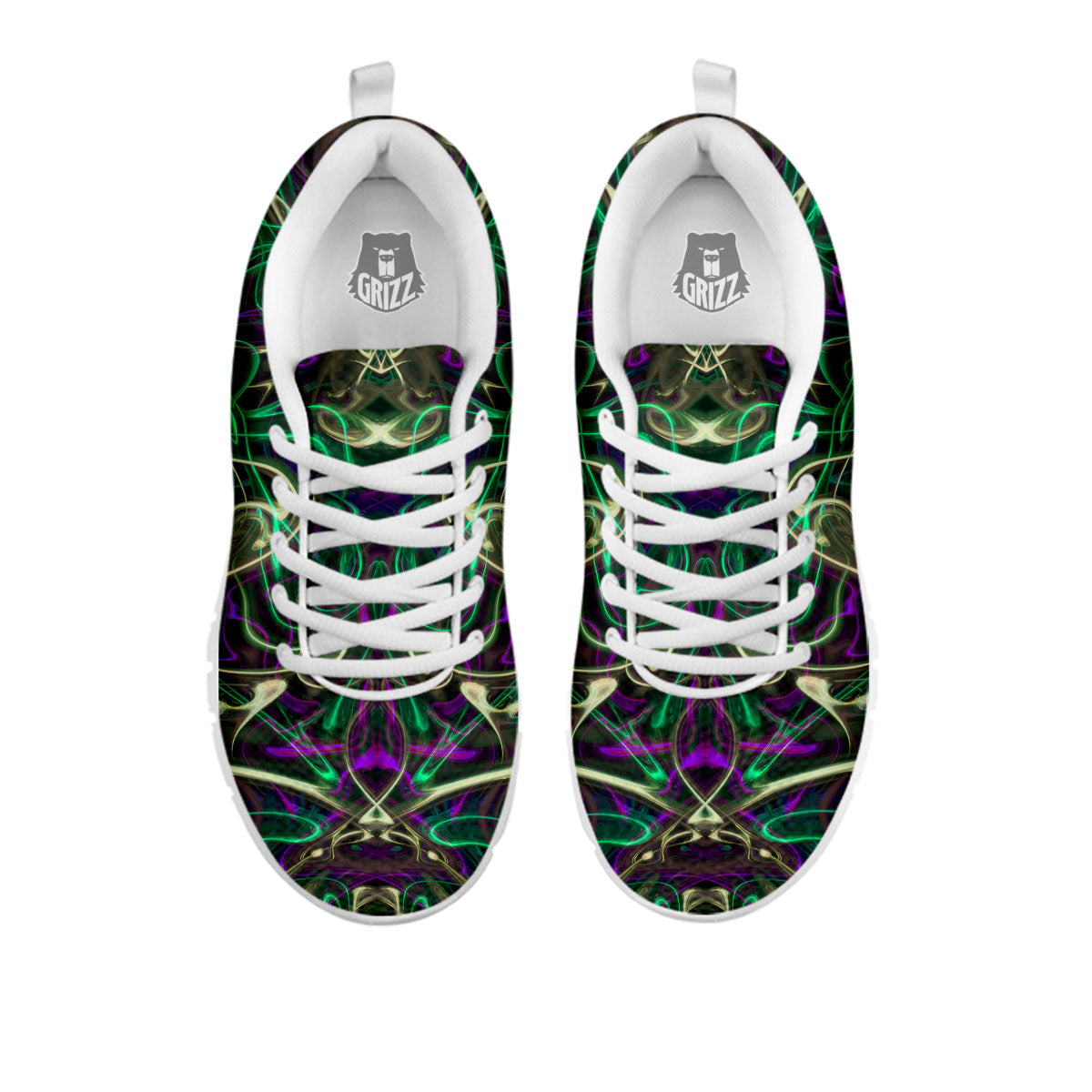 Trippy Smoke Psychedelic Print White Sneaker-grizzshop