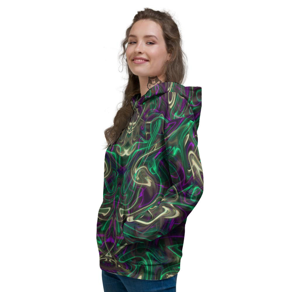 Trippy Smoke Psychedelic Print Women's Hoodie-grizzshop