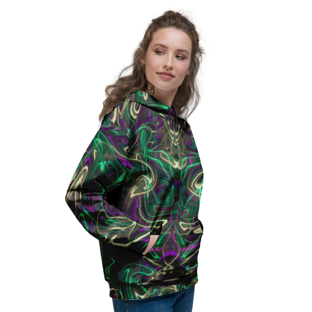 Trippy Smoke Psychedelic Print Women's Hoodie-grizzshop