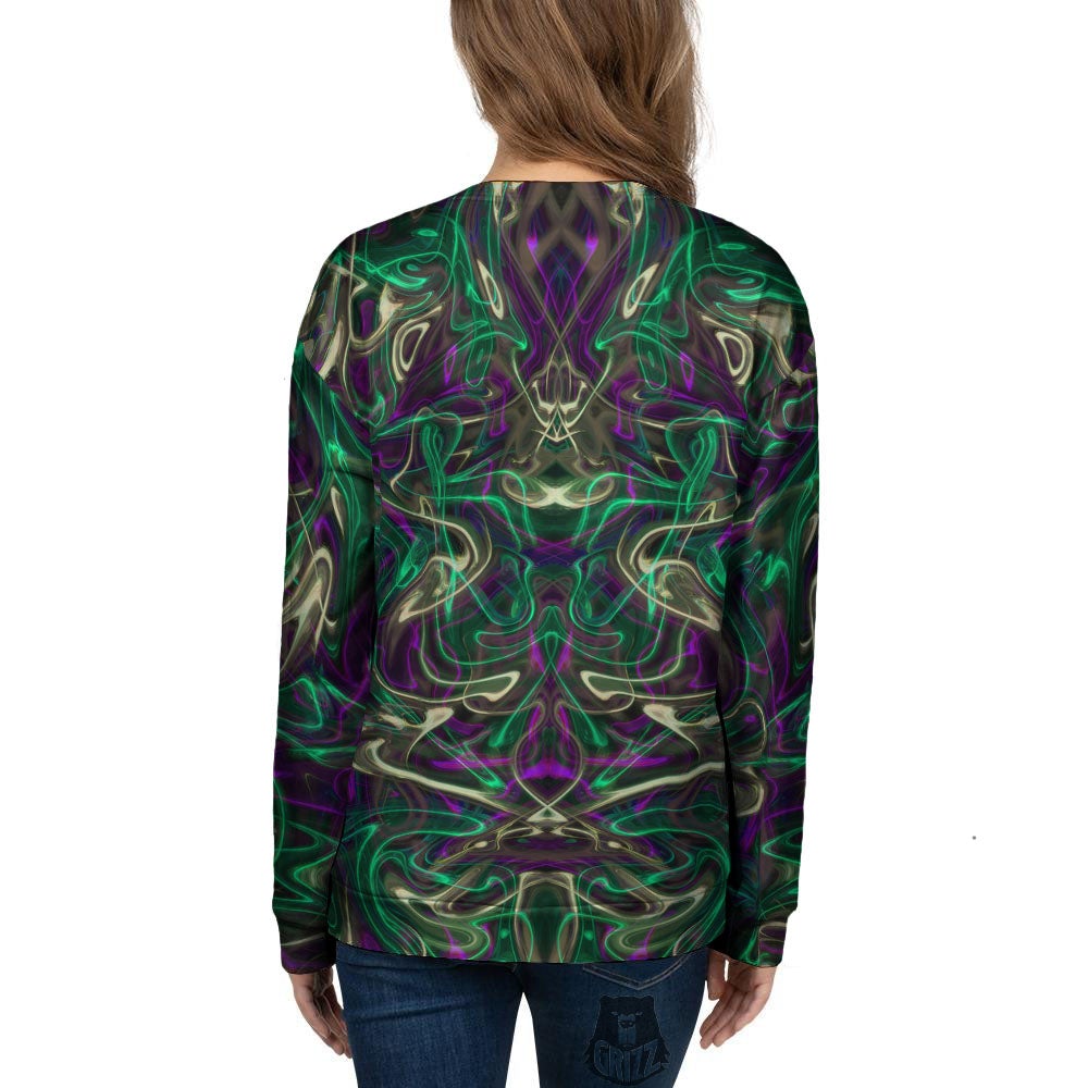 Trippy Smoke Psychedelic Print Women's Sweatshirt-grizzshop