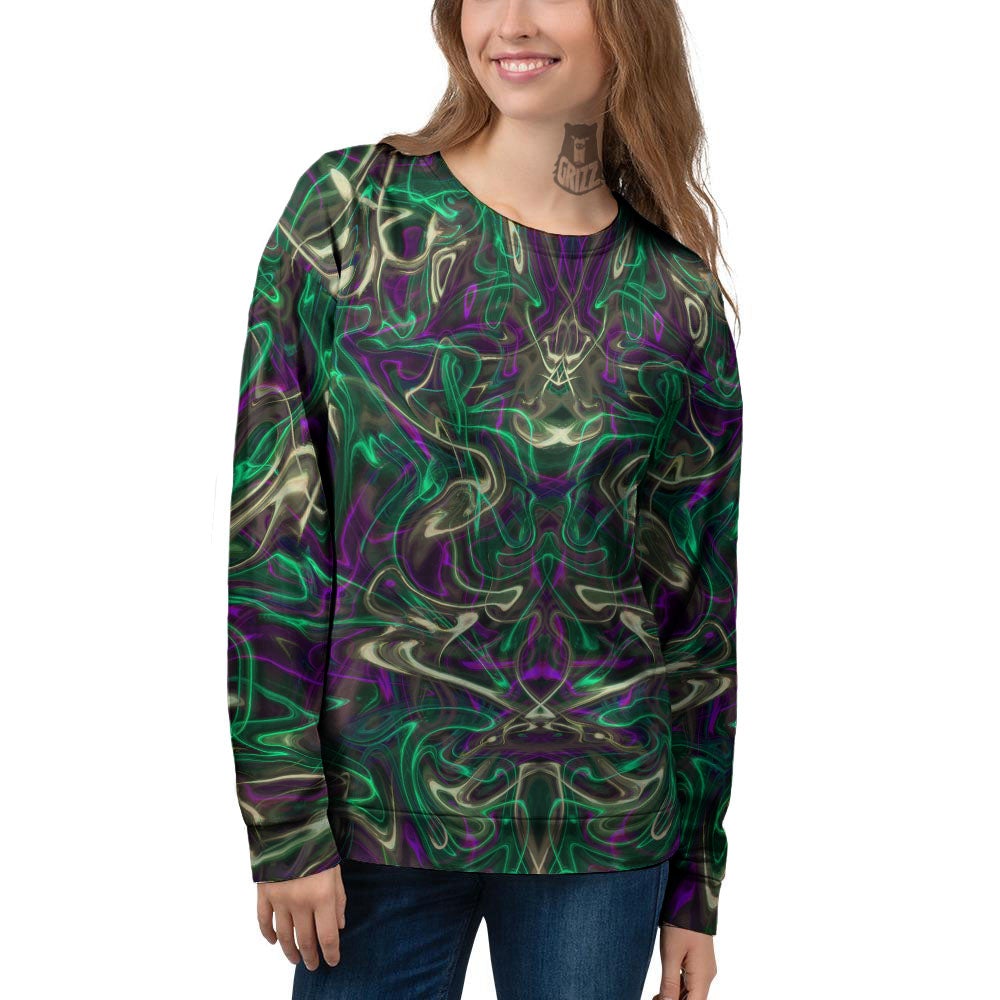 Trippy Smoke Psychedelic Print Women's Sweatshirt-grizzshop