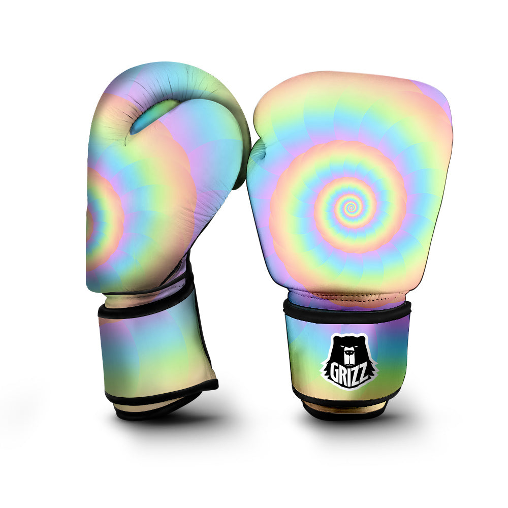 Trippy Spiral Colorful Print Boxing Gloves-grizzshop