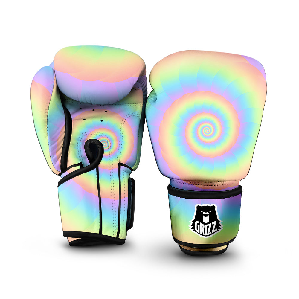Trippy Spiral Colorful Print Boxing Gloves-grizzshop