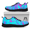 Trippy Turquoise Holographic Print Black Sneaker-grizzshop