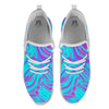 Trippy Turquoise Holographic Print White Athletic Shoes-grizzshop