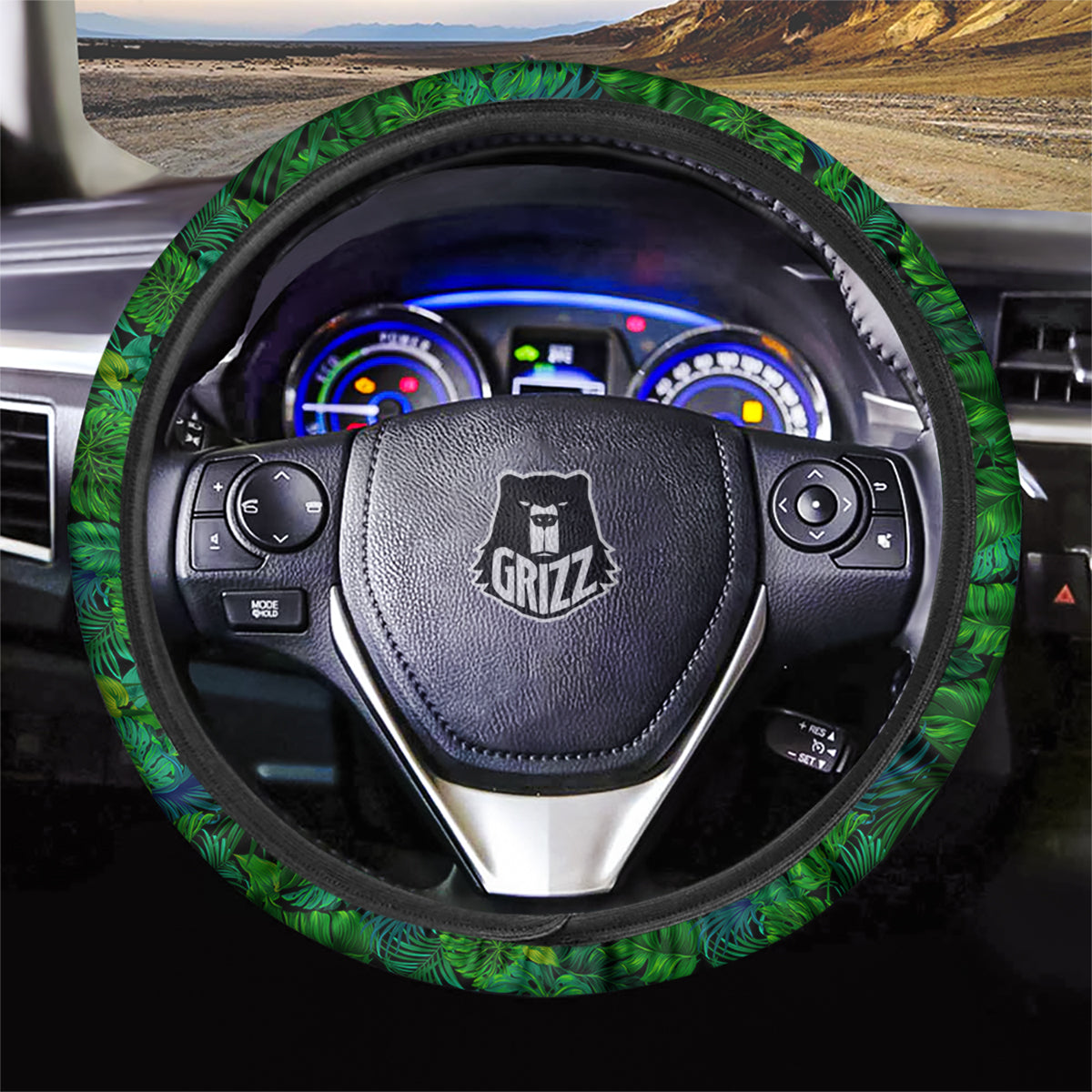Tropical Aloha Hawaii Print Pattern Car Steering Wheel Cover-grizzshop
