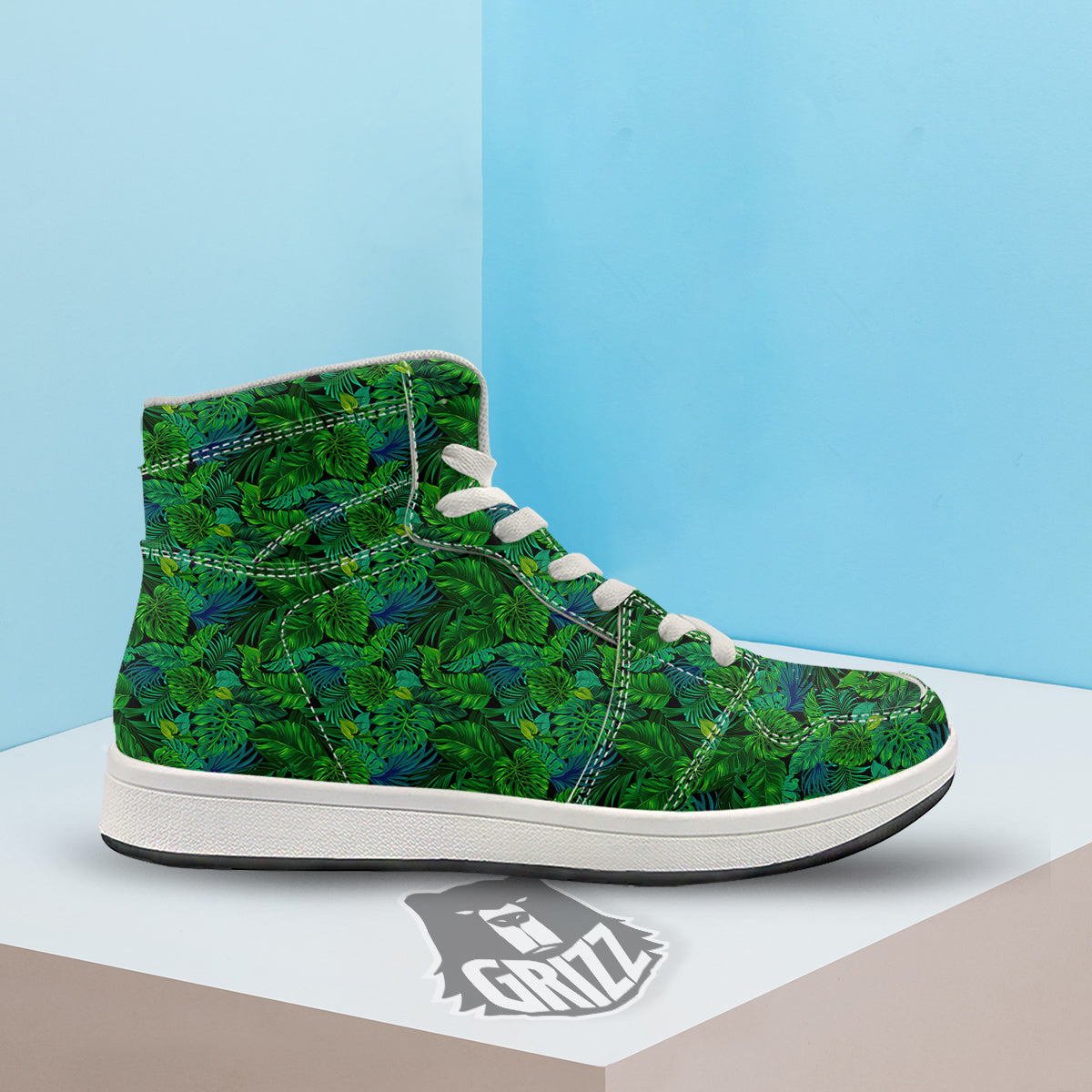 Tropical Aloha Hawaii Print Pattern High Top Sneakers-grizzshop