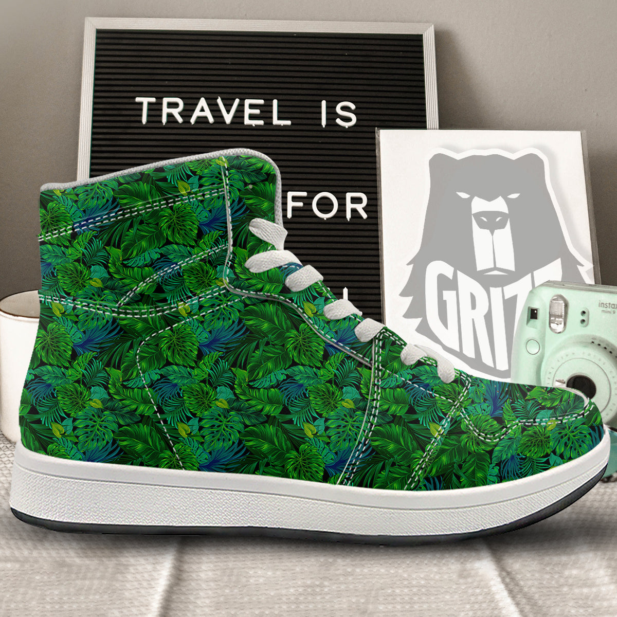 Tropical Aloha Hawaii Print Pattern High Top Sneakers-grizzshop