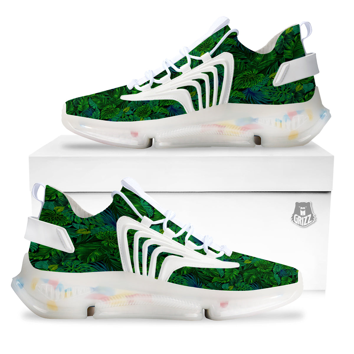 Tropical Aloha Hawaii Print Pattern White Gym Shoes-grizzshop