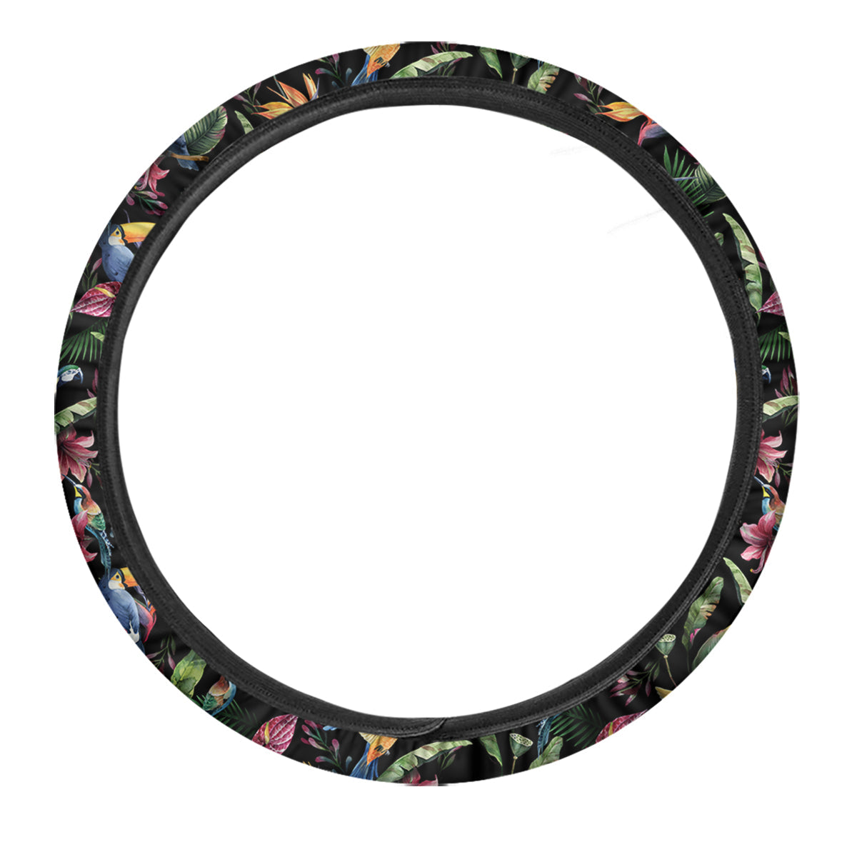 Tropical Aloha Hawaiian Print Pattern Car Steering Wheel Cover-grizzshop