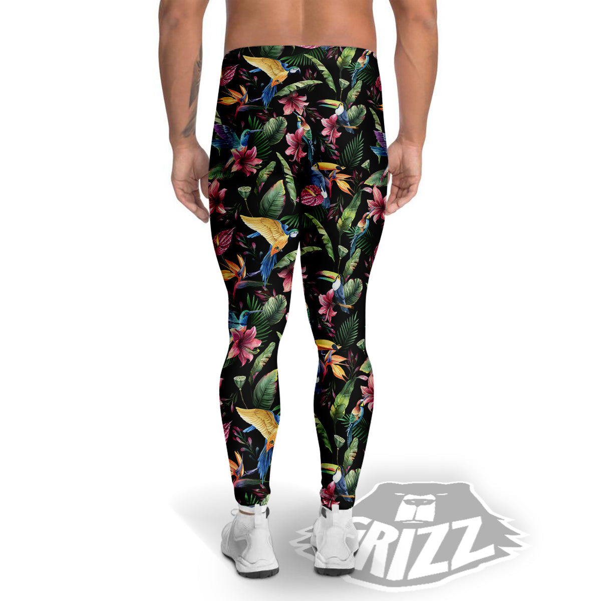 Tropical Aloha Hawaiian Print Pattern Men's Leggings-grizzshop