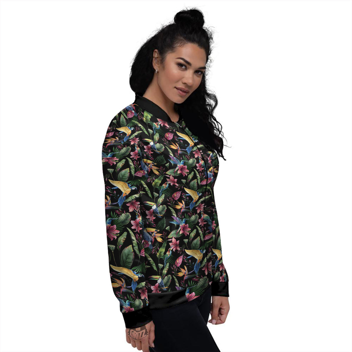 Tropical Aloha Hawaiian Print Pattern Women's Bomber Jacket-grizzshop