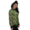 Tropical Aloha Hibiscus Print Pattern Women's Bomber Jacket-grizzshop