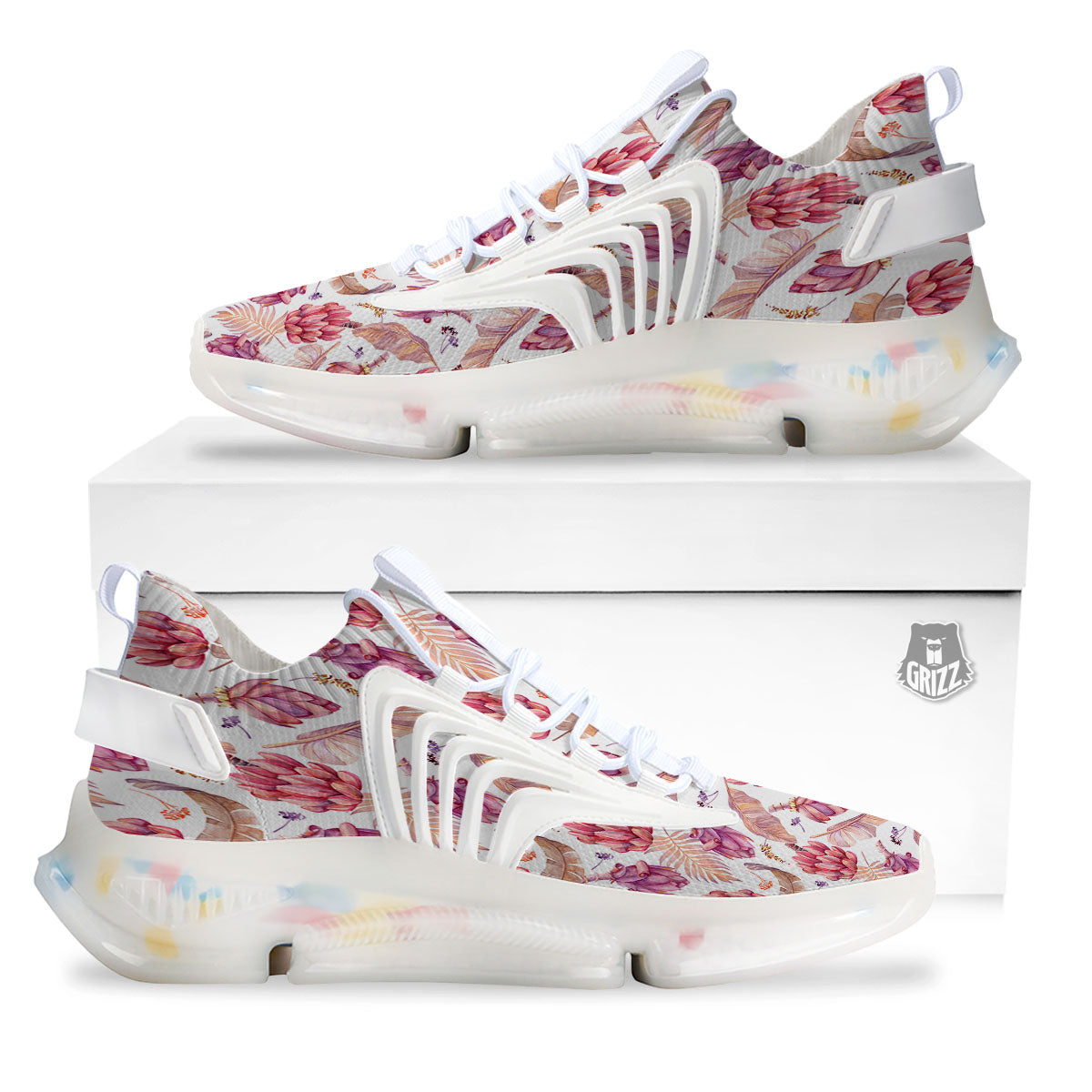 Tropical Banana Pink Print Pattern White Gym Shoes-grizzshop