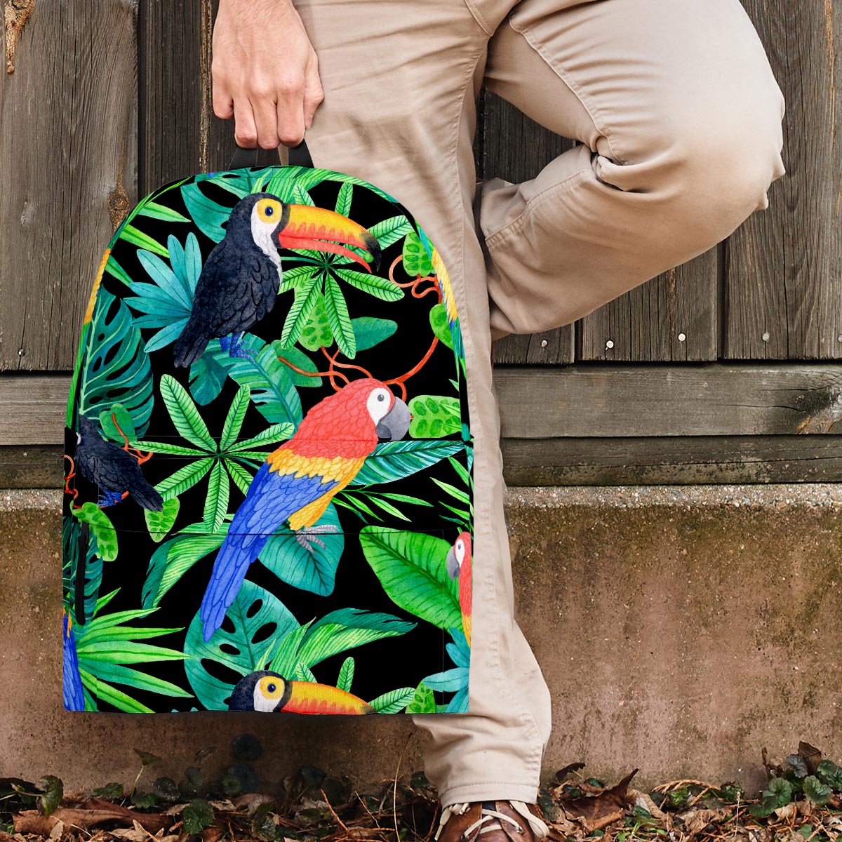 Tropical Bird Hawaiian Print Backpack-grizzshop