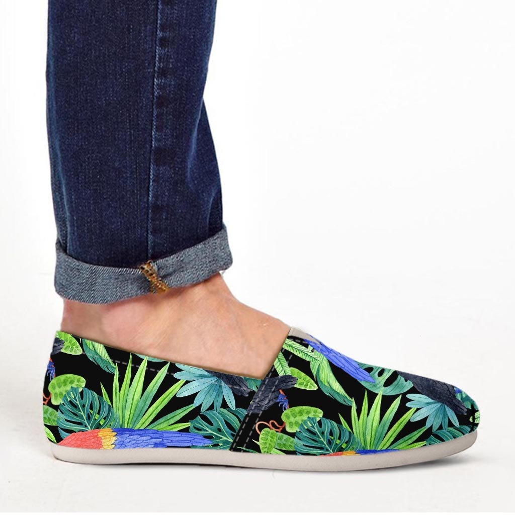 Tropical Bird Hawaiian Print Canvas Shoes-grizzshop