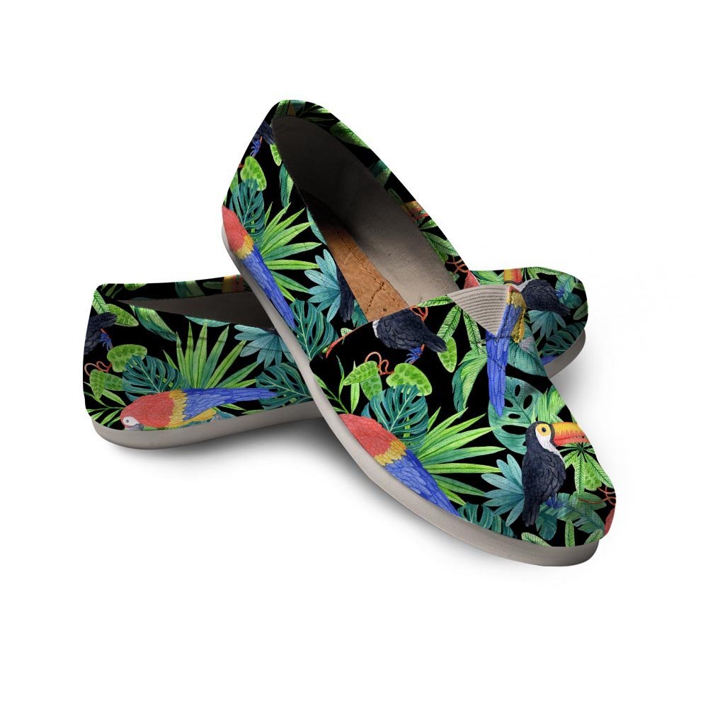 Tropical Bird Hawaiian Print Canvas Shoes-grizzshop