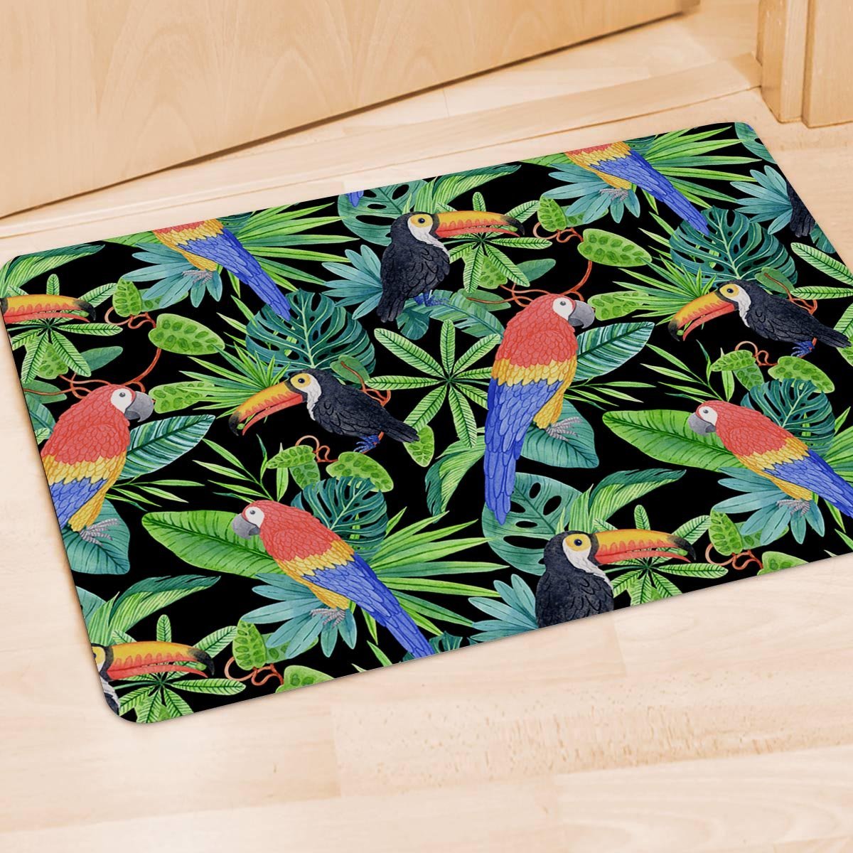 Tropical Bird Hawaiian Print Door Mat-grizzshop