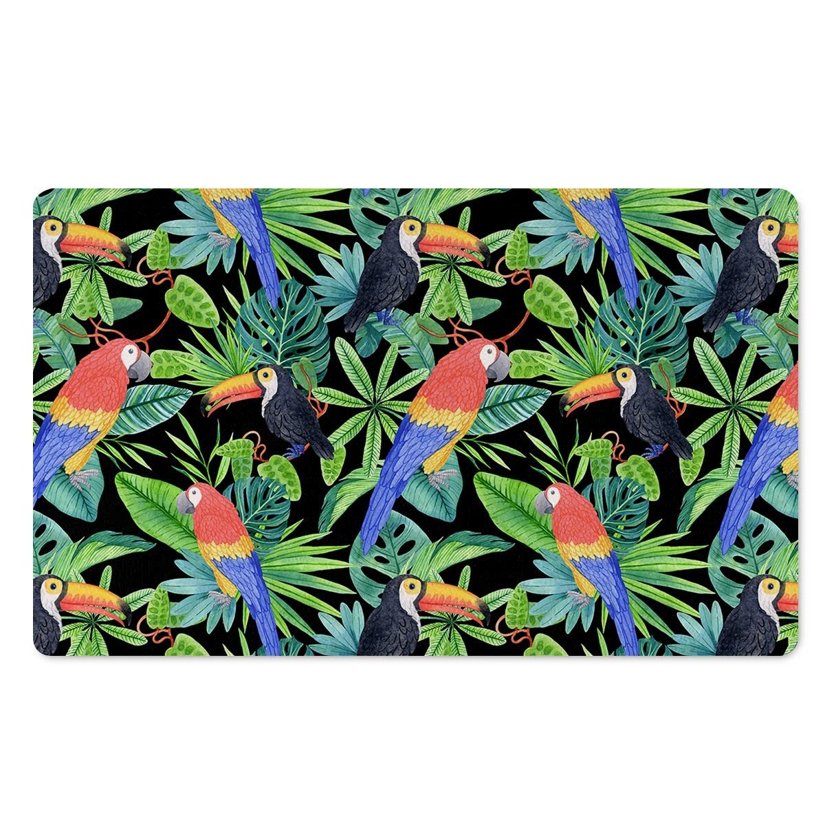 Tropical Bird Hawaiian Print Door Mat-grizzshop