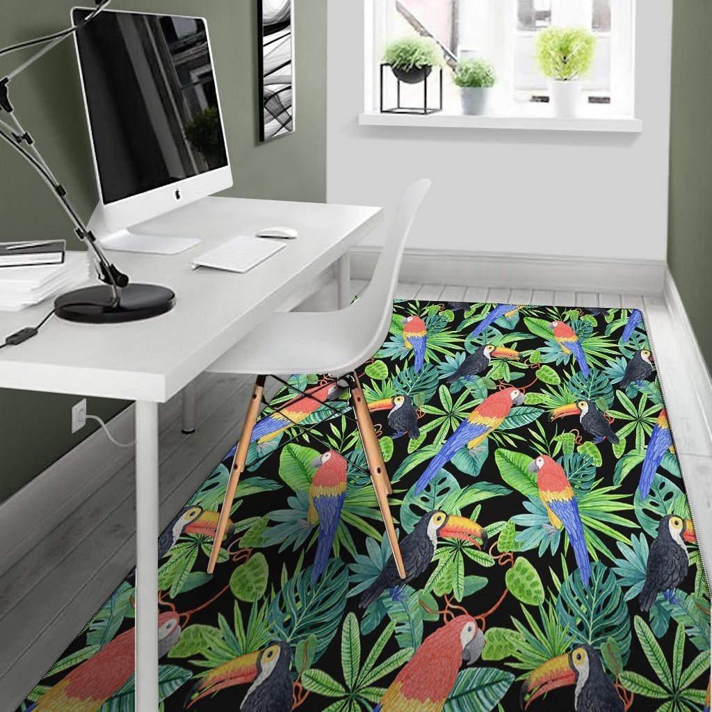 Tropical Bird Hawaiian Print Floor Mat-grizzshop