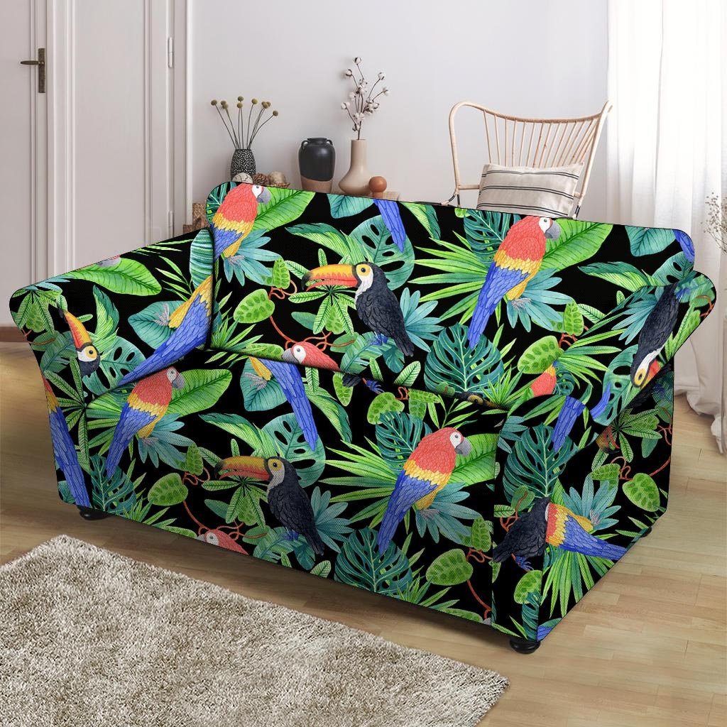 Tropical Bird Hawaiian Print Loveseat Cover-grizzshop